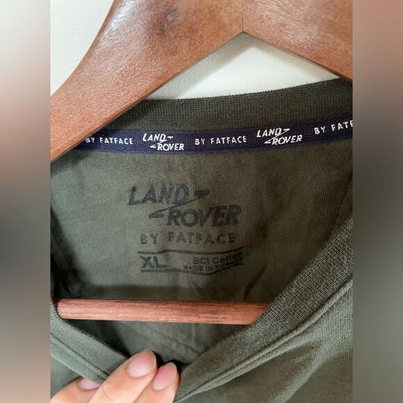 Fat Face Landrover Happiest When Off Road T Shirt Mens XL Olive Green Graphic - Picture 5 of 6
